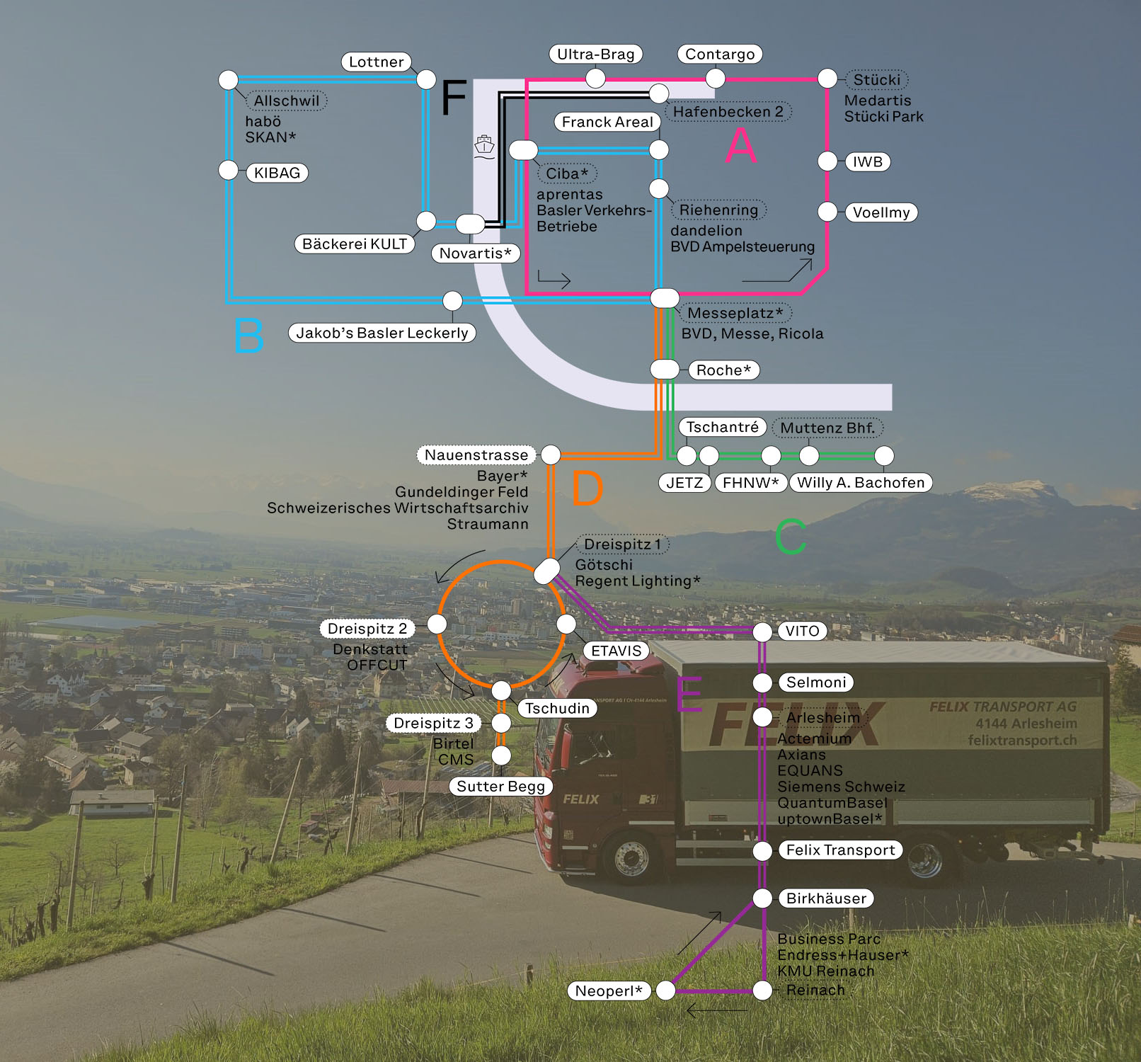 Plan der Industrienacht Regio Basel 